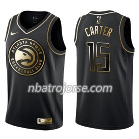 Män Atlanta Hawks Tröja Vince Carter 15 Nike Svart Guld Edition Swingman